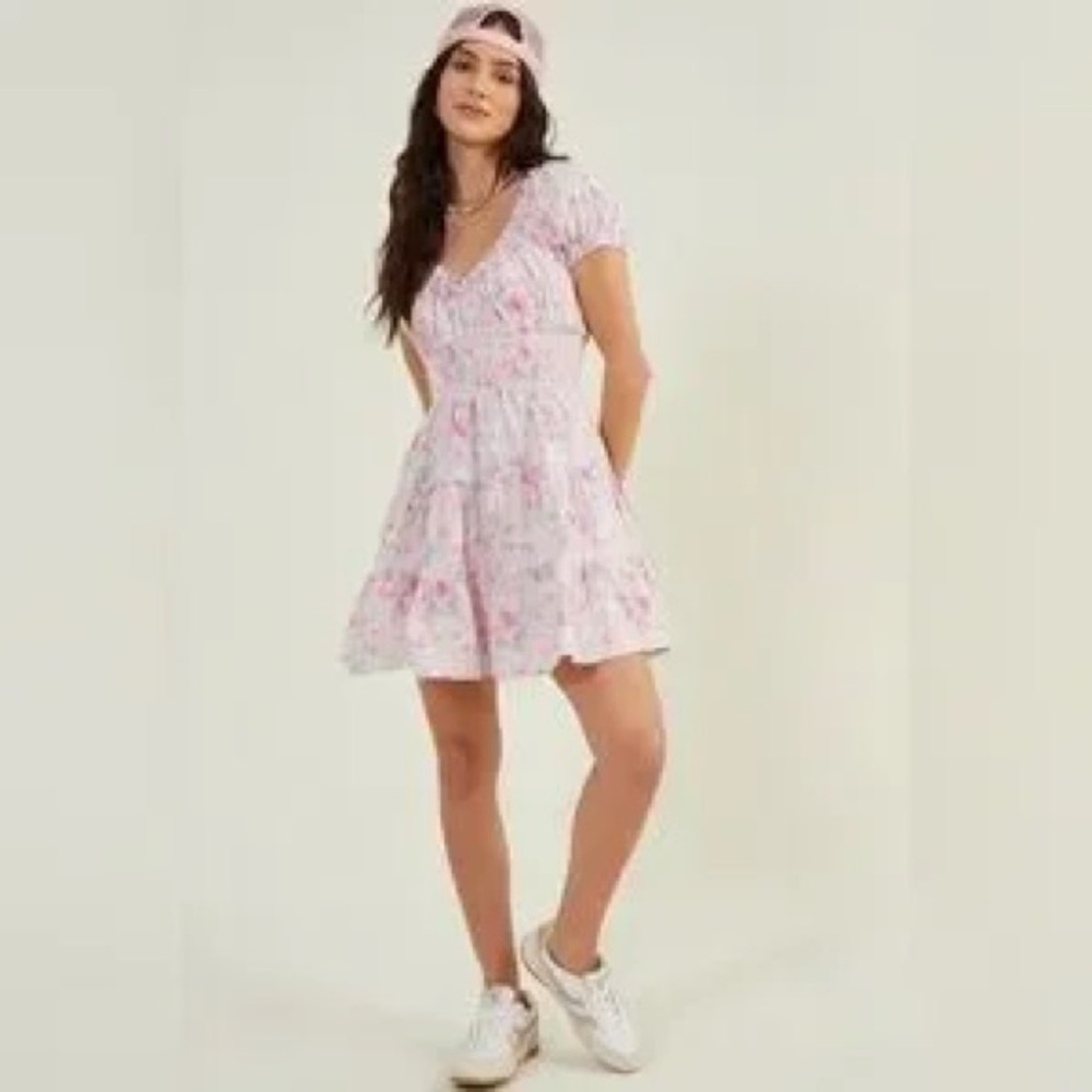 Altar’d State Farrah Floral Pink Dress